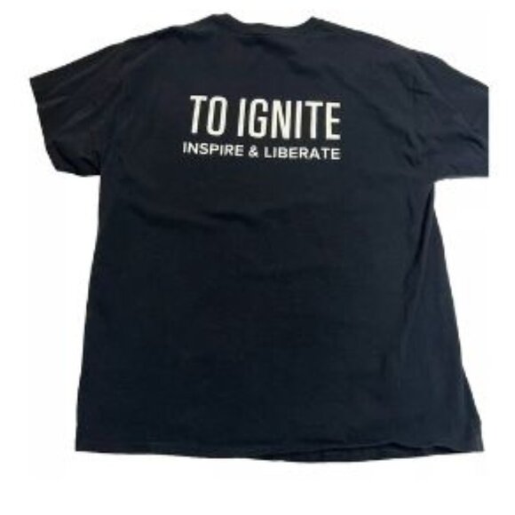 Tony Robbins T-Shirt Crew Men's Size Large We Ignite Inspire Liberate Black SS - Picture 3 of 6